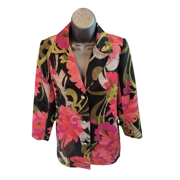 Trina Turk Floral-Print Mid-Length Jacket Women's Size 2 Like New condition - Picture 8 of 16